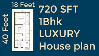 18x40 House Plan | 18 x 40 House Design | 18*40 House Plan | 1Bhk house plan | Luxury House Plan