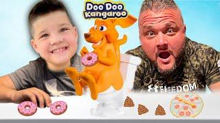 Caleb and Dad play DOO DOO KANGAROO Game Fun Toy Story for Kids!