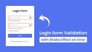 Login Form Validation with Shake Effect using HTML CSS & JavaScript