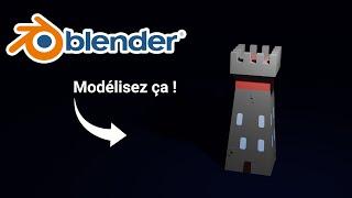 [ TUTO Blender du Jour  #2 ]  Modéliser un CHÂTEAU - tutorial blender 3D débutant en français (fr)