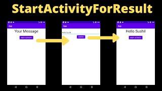 StartActivityForResult in Android Studio | Hindi