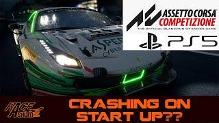 Why won't my PS5 Assetto Corsa Competizione start? It just crashes?!