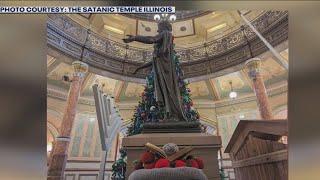 Satanic Temple of Illinois unveils holiday display at state capitol