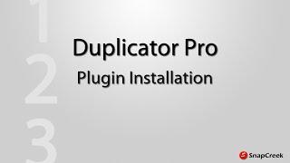 Duplicator Pro - Plugin Installation