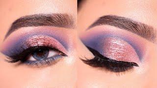 Pink and Blue Cut Crease Party Eye Makeup Tutorial || Shilpa