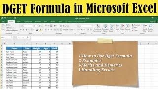 Mastering the DGET Formula in Excel: Unleashing Dynamic Data Retrieval Power