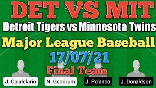 DET vs MIT Dream11 Baseball Match... Detroit Tigers vs Minnesota Twins...MLB...Major League Baseball