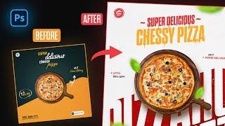 Create Fast Food Poster Design in Photoshop | Fix My Design S2 E01