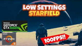 STARFIELD GTX 1050 Ti LOW SETTINGS FPS TEST 1080p