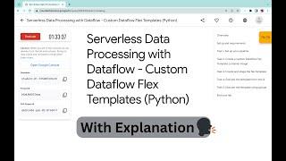 Serverless Data Processing with Dataflow - Custom Dataflow Flex Templates (Python)  #qwiklabs