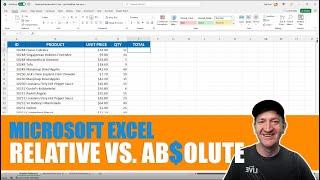 Microsoft Excel Relative VS. Absolute Cell References (Formulas)