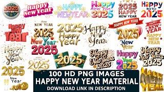 happy new year 2025 png download | happy new year banner editing |  material png #happynewyear2025