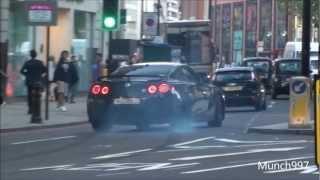 ARAB NISSAN GTR - CRAZY DRIFT IN LONDON!! TITANIUM STRAIGHT PIPES!