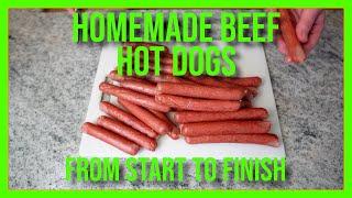 Homemade Beef Hotdogs - Grinding, Seasoning, Stuffing, and Smoking!