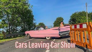 Classic American And British Cars Leaving Car Show Modified Cars Bowling Inn Stoke Prior May 2023