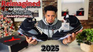 Jordan 5 Black Metallic “REIMAGINED” 2025 Review & On Feet + Lace Swap