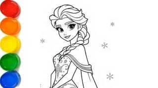 How to draw an easy Elsa frozen 2 for kids and toddlers