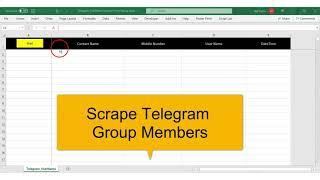 Scrape or export telegram group members (Name, Username, Mobile) in Excel | 99Excel.Com
