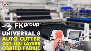 FK Group UNIVERSAL 8 Auto Cutting Machine Cuts 100 Layers of Coated Fabrics - Best Cutter from Italy