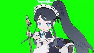 [Blue Archive] Maid Arisu SD character motion! (Green Screen)