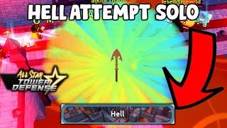 Solo ATTEMPT Hell Raid (WAVE 15) | All Star Tower Defense ROBLOX