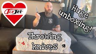 Throwing knives - Huge unboxing! Discount code! BEST no spin knives!? AceJet knives by Adam Celadin!