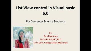 listview Control|Microsoft Visual Basic 6.0