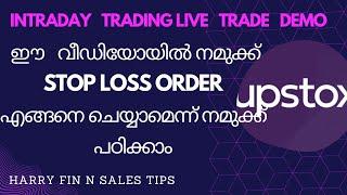 How to place stop loss order in open order in Upstox live demo and explanation | harry Fin n Sales