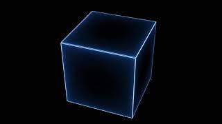 Neon Cube. 3D animation. Animated neon cube.