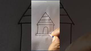 #House #drawing #with #A #Letter #simpledrawing #letterdrawing #design  #art #rongdhonuartanddrawing