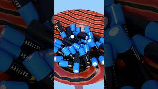 Into The Funnel AA Batteries Drop #battery #satisfying #animation #knightcube #3d #asmrsounds