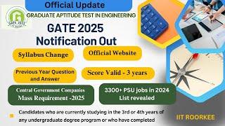 GATE 2025 Official Update | All About GATE 2025 Complete Details | Application Date And Fee |Website
