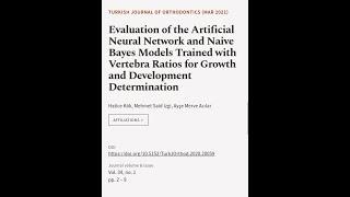 Evaluation of the Artificial Neural Network and Naive Bayes Models Trained with Verte... | RTCL.TV