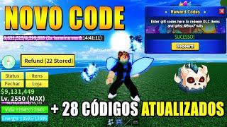 NOVOS CÓDIGOS + 28 CÓDIGOS DE 2X XP BELI E RESET DO BLOX FRUITS 2024 blox fruit codes