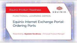 Equinix Internet Exchange Portal - Ordering Ports