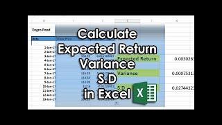 How to Calculate Expected Return, Variance, Standard Deviation in Excel from Stocks/Shares