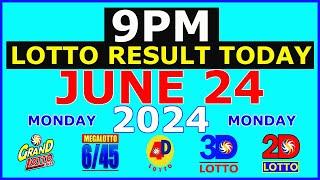 Lotto Result Today 9pm June 24 2024 (PCSO)