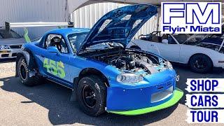 Full tour of Flyin' Miata's Shop Cars! From show car queen to absolute BEAST.
