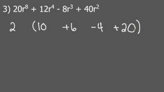 Factoring Polynomials with One Variable GCF