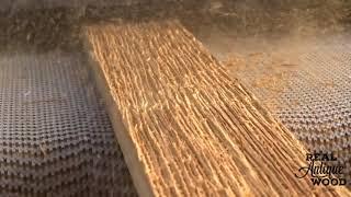 Real Antique Wood Using Brush Sander with Steel Wire Brush on Douglas Fir Creating Grain Texture