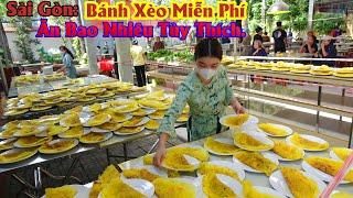 Sài Gòn xuất hiện điểm đổ bánh xèo miễn phí ăn bao nhiêu cũng được khách đông nghẹt mỗi trưa