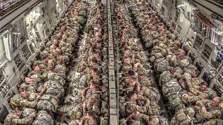 Paratroopers Static Line Jump From C-17