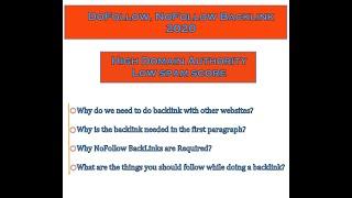 Dofollow Backlink With High Domain Authority and Low Spam Score 2020