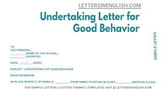 Undertaking Letter For Good Behavior - Good Behavior Undertaking Letter Sample
