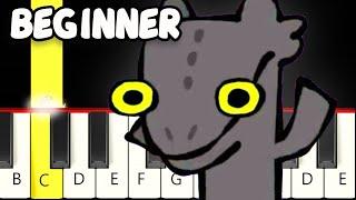 Toothless Dancing to Driftveil City - Fast and Slow (Easy) Piano Tutorial - Beginner