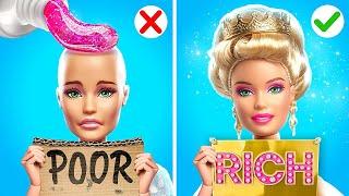 From POOR DOLL to RICH PRINCESS  Magical Barbie Makeover by Ha Hack & 123 GO!