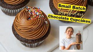 Small Batch Birthday Chocolate Cupcakes