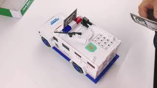 Электронная копилка-сейф с кодовым замком и отпечатком "Полицейская машина"