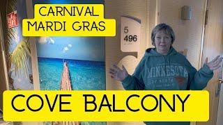 Carnival Mardi Gras Cove Balcony Cabin Tour- #5496