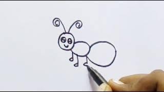 Ant Drawing step by step very easy | Drawing Ant